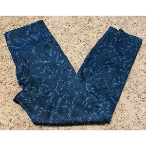 Balance Collection Women’s HR Leggings Pockets Color: Teal Snake Size: Medium